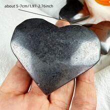 Đá Shungite hình trái tim tự nhiên, đá quý được đánh bóng thủ công, đá bỏ túi bảo vệ khỏi bức xạ điện từ giúp giảm lo âu. - Xám - Xem 4