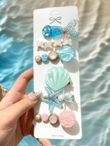 20pcs Elegant Women's Hair Clips, Faux Pearl Floral & Heart Design, Versatile Styles For Daily And Party Wear, Recommended Gift For Back To School Season (No Card Included),Travel,Birthday - Multicolor - View 9