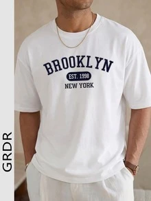 GRDR Men's Fashionable Printed Round Neck Short Sleeve T-Shirt | Exquisite Design | Summer Essential | Easy To Match | Showcase Your Style - White - View 5
