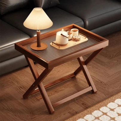 Foldable Side Table, Small Coffee Table For Living Room Sofa, Bedside Table, Portable Design For Indoor, Patio, Camping, Space-Saving Furniture For Living Room, Balcony, Terrace