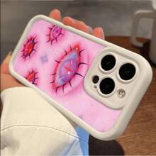 Ilustración de ojos fantasmales con estilo gótico rosa y morado Para Iphone 17, 16, 15, 14, 13, 12, 11 Pro Max, 14 Plus,XS Max - Blanco - Ver 4