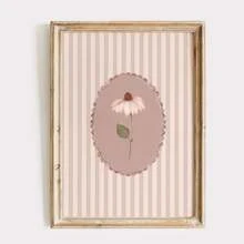 1pc Vintage Poster, Soft Pink Coneflower Floral Art Print, Striped Garden Floral Canvas Wall Art, Bedroom Decor, Living Room Aesthetic Design, Friend Gift, Housewarming Gift, Unframed - I - View 5