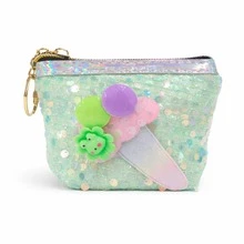 Plush Coin Purse Ice Cream Cone Design - Green - View 2