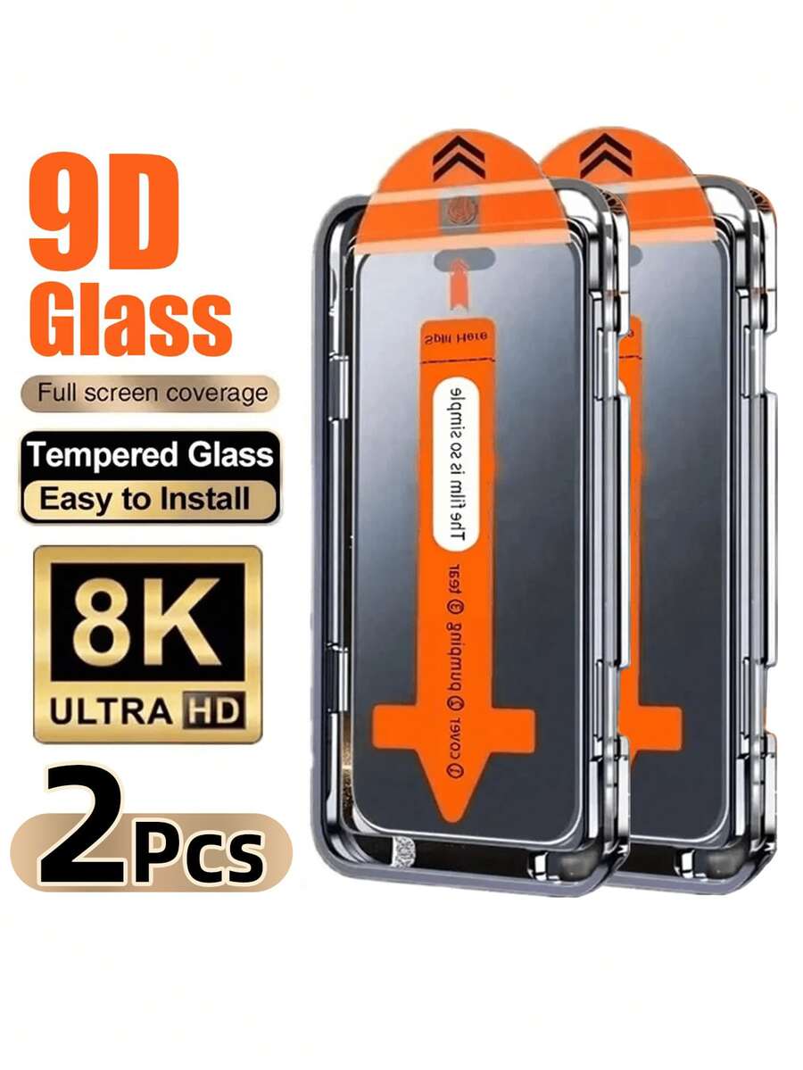 CASECOPS 2pcs Tempered Glass Screen Protector Set, Compatible With IPhone 17 Pro Max/17 Air/16 Pro Max/16 Pro/16 Plus/16E/16/15 Pro Max/15 Pro/14 Pro/13, Fully Protect The Screen. Provide Anti-Fingerprint, Durable & Stylish, Anti-Drop, Anti-Scratch Functions, One-Key Dust-Free Installation, Essential Daily Office Phone Screen Protector