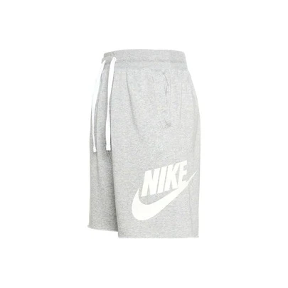  Quần short thể thao buộc dây màu trơn có logo Nike Club, dành cho nam, màu xám.