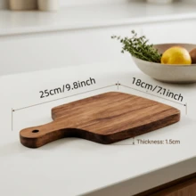 1pc Wooden Cutting Board, Extra Thick & Durable Kitchen Chopping Board, Cheese Board, Charcuterie Board, Wooden Platter For Vegetables, Fruits, Steak, Bread, Meat, Hanging Design With Handle, Kitchen Decor, Pizza Tray, Decorative Tray, Coffee Tray Mat, Apartment & Dorm Essential, Home Cooking, Kitchen Gadget, Restaurant Use, Kitchen Accessory - View 12