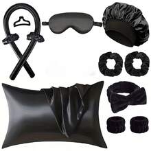12pcs Women's Sleep Set, Includes Pillowcase, Shower Cap, Eye Mask And Accessories - Multicolor - View 7