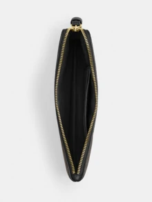 Coach 经典帆布大号转角拉链腕包 - 女士手拿包卡包小钱包拉链钱包手提包 - 时尚奢华包袋，设计时尚，皮革材质 - 旅行必备日常使用 - 礼品 - 正品保证 - 黑色 - 查看 6