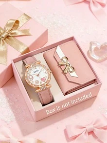 2/1pc Girl Elegant, Fashionable, Exquisite Round Fireworks Quartz Watch, Paired With Fashion Wallet, Suitable For Girls' Daily Wear, Birthday/Festival Gifts, Party, Holiday, Travel, Back To School Decoration, Perfect Gift For Valentine's Day And New Year Girls, Elegant Accessories For Girls - Multicolor - View 13