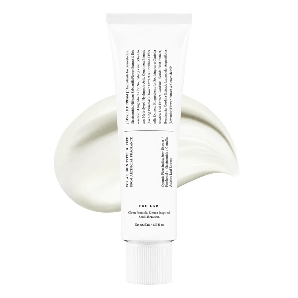 Relief Cream | Daily Face Moisturizer | Blemish Relief Care | Soothing Recovery & Moisture With Niacinamide, Panthenol |  Vegan Skin Care For All Skin Types | 1.7 Fl Oz (Pack Of 1) - trắng - Xem 1