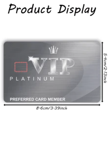 1张白金VIP会员信用卡贴纸，派对生日礼物，PVC材质，防指纹，耐用防刮，男女通用，情侣适用，可用于借记卡/信用卡、交通卡、学生证等装饰。 - A款 - 查看 13