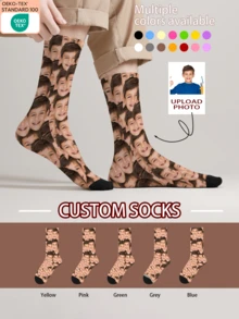 1 Đôi tất in hình mặt theo yêu cầu, tất in ảnh theo yêu cầu, tất in hình tùy chỉnh, tất in hình mặt hài hước cá nhân hóa, tất in hình theo yêu cầu, in bất kỳ khuôn mặt nào lên tất, quà tặng kỷ niệm, quà tặng Valentine, quà tặng sinh nhật, quà tặng đám cưới, quà tặng Ngày của Mẹ, quà tặng Ngày của Cha, quà tặng bạn thân - Nhiều màu - Xem 4