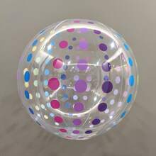1pc Inflatable Transparent Beach Ball With Colorful Stripes And Dots, PVC Material For Pool Party Decoration, Suitable For Hawaiian Theme, Holiday Party, Carnival Gifts And Outdoor Activities, Essential For Pool Party, Pool Inflatable, Beach Essentials, Pool Float - Multicolor - View 10