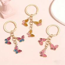 3 pièces/set Porte-clés papillon pailleté coloré et rêveur, décoration de sac/vêtement colorée et délicate, cadeau réfléchi pour amis, collègues, meilleurs amis, mère, père, remise de diplôme et enseignant - Multicolore - Voir 3