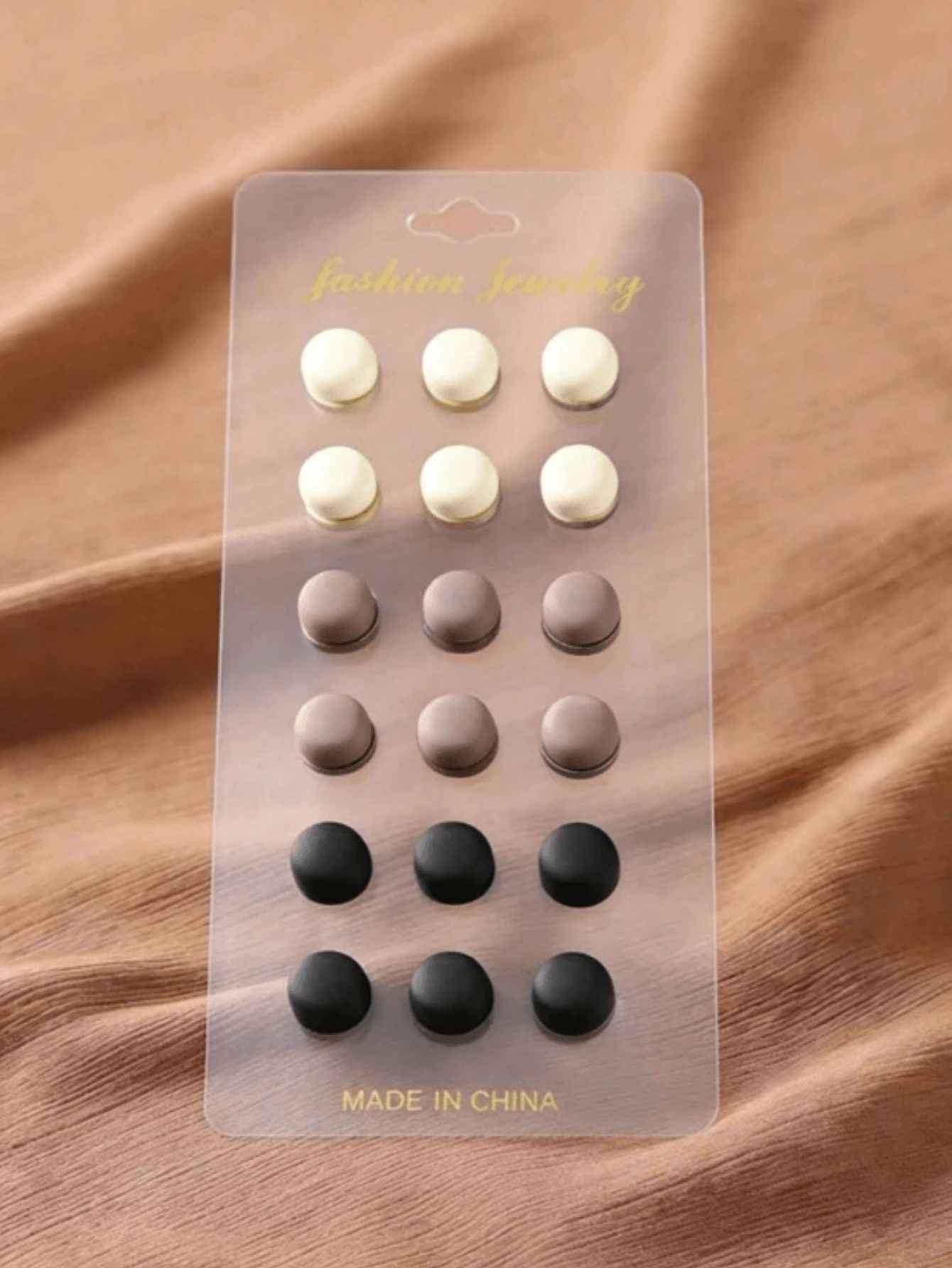 18pcs Hijab Clips, Multi-Purpose Hijab Magnetic Buckles, Magnetic Clips For Shawl, Shirt, Clothes, Pant Leg, Scarf (No Card Paper) - Dark Brown - View 1