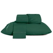 400 Thread Count Sheet Set, 2 And 3 Pieces, Luxury Hemstitch, Single, Double, Queen, King, High Quality - MILITARY GREEN - View 8