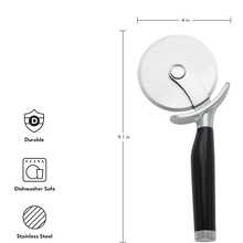 Classic Pizza Wheel With Sharp Blade For Cutting Through Crusts, Pies And More, Built In Finger Guard For Safety And Comfort Grip To Protect Fingers, Pizza Cutter, Kitchen Essentials, Kitchen Gadgets, 9-Inch, Black - View 3