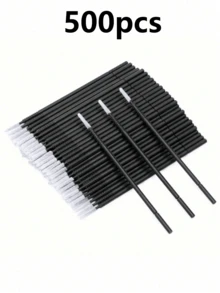 500/400/200/100入 白色、黑色、粉色與紫色可彎曲微刷，微刷塗抹器，睫毛接膠清潔刷，睫毛刷，眉毛刷，眼影刷，睫毛梳刷，睫毛刷 - 彩色 - 查看 24