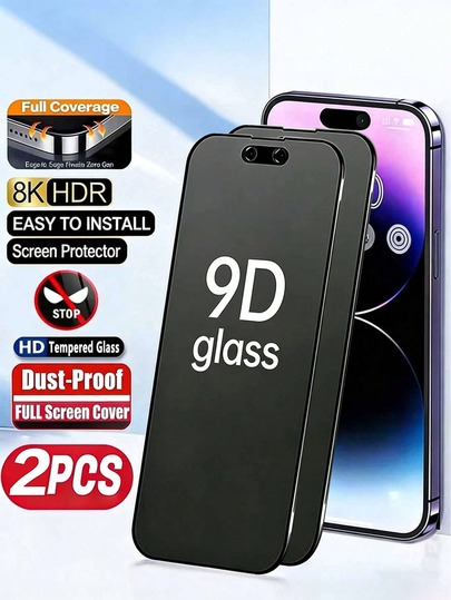 CASECOPS 2pcs - Full Coverage Privacy Screen Protector, Anti-Peeping, Upgraded Edge Protection, Anti-Scratch Anti-Drop, Easy Installation, Bubble-Free, Compatible With IPhone 17/17 Pro/17 Pro Max/17 Air/17 E, 14 6.1", 13/13 Pro 6.1", 15/15 Pro Max, 16/16 Pro/16 Pro Max, Sensitive Touch Ultra-Thin Design Precise Fit Ultra-Thin Protection Film
