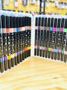 Glitter Marker Pens - Opaque - Stackable - Super Glittery - Vibrant Glitter Paint Pens - Fluorescent Highlighter Pens - Soft Tip Glitter Pens - For Arts And Crafts, Scrapbooking, Stationery, Professional Art Use - Multicolor - View 5