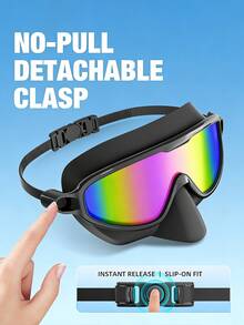 1pc Swimming Goggles For Teens And Adults, With Nose Clip, Anti-Fog Anti-UV Waterproof, Suitable For Men And Women - Multicolor - View 7