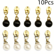 5/10Pcs Faux Pearl Zipper Pulls, Suitable For Bags, Clothing, DIY Decoration, Nylon Lockless Zipper Accessories - Multicolor - View 17