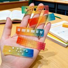5支/套迷你尺，适合学生使用，掌心大小，可作记事本工具，透明波浪彩色小直尺，量角器，文具 - 套裝 - 查看 5