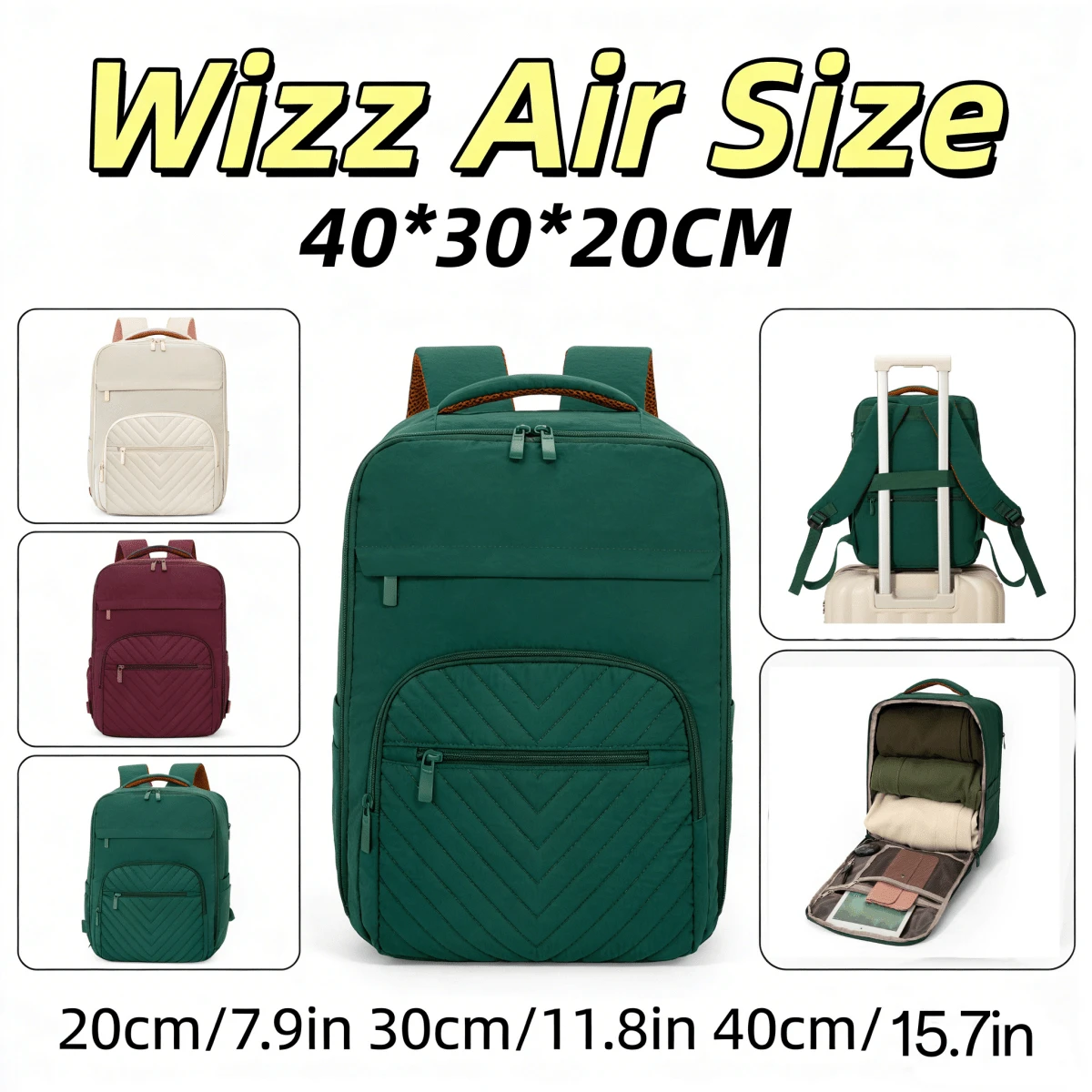 Myco Ryanair Cabin Bag, Airplane Backpack, 40x20x25cm Shoulder Bag, Lightweight Women's Travel Backpack, 2025 New Minimalist Design, Suitable For Middle School Students, Travel, Hiking, Laptop, Nylon Back To School Gift For Men