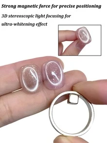 1/2pcs Round Magnet & Double-Ended French Manicure Tool Set, Cat Eye Nail Gel Accessories, One-Step Cat Eye Magnet, No Mess No Waste, Professional Manicure Set For Salon And DIY - Multicolor - View 4