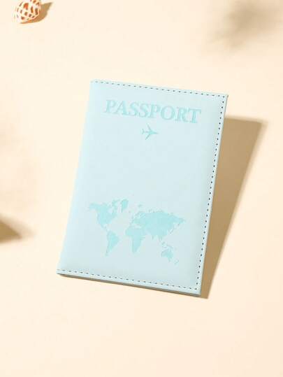 1个护照套，带字母图案印刷和固定边缘设计，适用于国际旅行护照夹、护照盒、护照钱包、护照袋，适合度假、旅行、返校等场合。