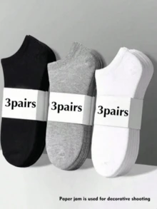 9双装黑色、白色、灰色中性透气吸湿休闲船袜 - 彩色 - 查看 2