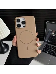 1个磨砂液态硅胶磁吸无线充电手机壳，简约设计，适用于 16/15/14/13/12 Pro Max/Plus - 黑色+水凝膜 - 查看 6