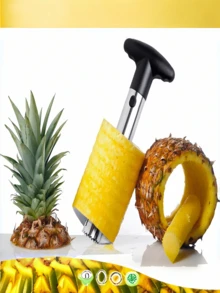 Stainless Steel Pineapple Slicer, Fruit Peeler, Black Pineapple Cutter For Kitchen, Restaurant And Home Use - Multicolor - View 7