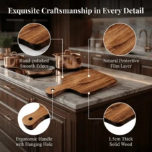 1pc Wooden Cutting Board, Extra Thick & Durable Kitchen Chopping Board, Cheese Board, Charcuterie Board, Wooden Platter For Vegetables, Fruits, Steak, Bread, Meat, Hanging Design With Handle, Kitchen Decor, Pizza Tray, Decorative Tray, Coffee Tray Mat, Apartment & Dorm Essential, Home Cooking, Kitchen Gadget, Restaurant Use, Kitchen Accessory - View 9