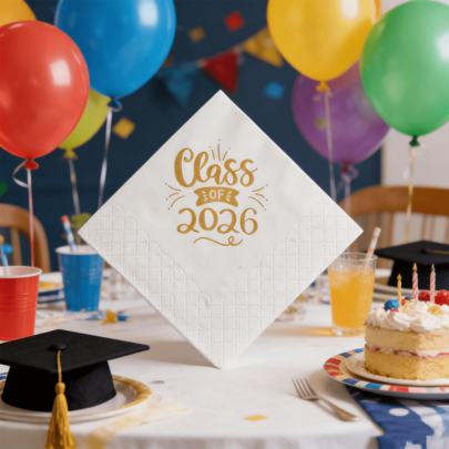 50张/包 祝贺2026届毕业生餐巾纸，毕业派对餐具装饰，2026届“你做到了”毕业装饰餐巾纸，派对装饰