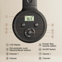 F4 Foldable FM Radio Headphones, Battery Powered, Auto Tuning, Preset Stations, Compact & Portable For Running, Sports, Meetings, Racing - View 10