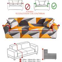 1pc Full Coverage Sofa Cover, Pet Proof Anti-Dust Decorative Sofa Slipcover, Geometric Printed, Colorful, Suitable For 1/2/3/4 Seater Sofa, All Season Use - Multicolor - View 17