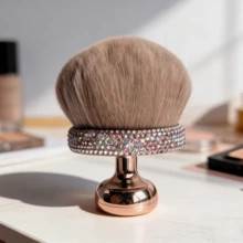 1pc High-Quality Rhinestone Decorated Large Size Self-Tanning Body Makeup Brush, Bronzer Applicator, Large Foundation Brush, Kabuki Brush For Blending Bronzer, Oval Face & Leg Makeup Brush, Multi-Functional Makeup Brushes, Foundation Brush, Face Cleansing Brush, Holiday Gift, Travel Essential - Diamond - View 15
