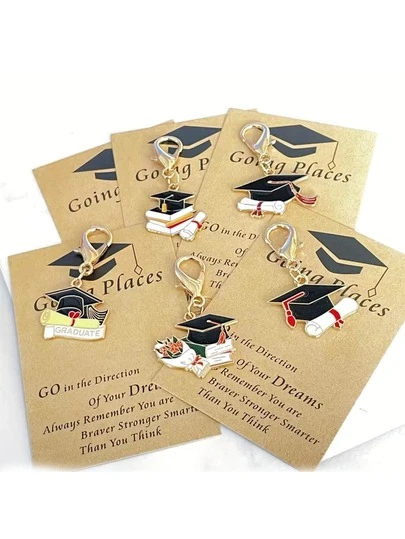 10/2pcs Graduation Gift Set, Includes Doctorate Cap Keychain And Inspirational Graduation Card, Graduation Party Supplies, Homecoming Party Favors, Graduation Commemorative Gifts, Perfect Homecoming Gifts, Bag Charms, Phone & Car Key Chains, Party Favors, Celebration Souvenirs, Suitable For Graduation Ceremony Memorabilia,Beach,Wedding