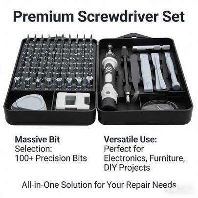 Bộ tua vít 115 trong 1, bộ dụng cụ tua vít đa năng cầm tay dùng để sửa chữa và tháo lắp máy tính, điện thoại.