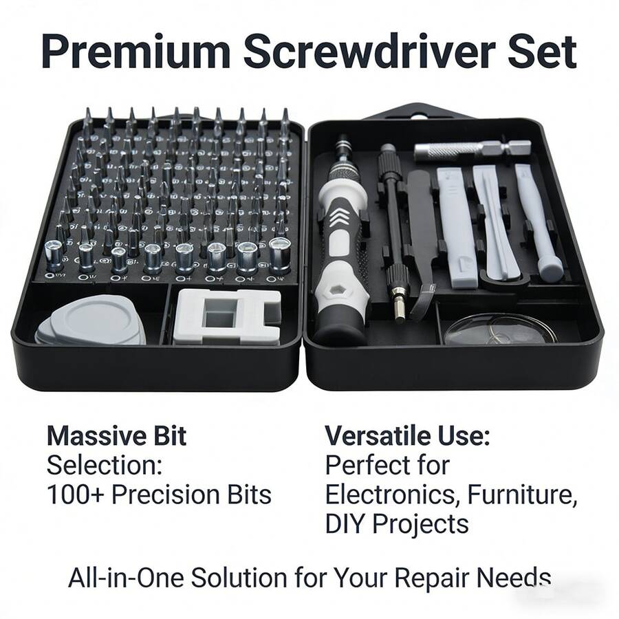 Bộ tua vít 115 trong 1, bộ dụng cụ tua vít đa năng cầm tay dùng để sửa chữa và tháo lắp máy tính, điện thoại. - Nhiều màu - Xem 1