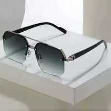 1 Cặp kính thời trang nam gọng kim loại hai cầu, bề mặt nhám - Nhiều màu - Xem 4