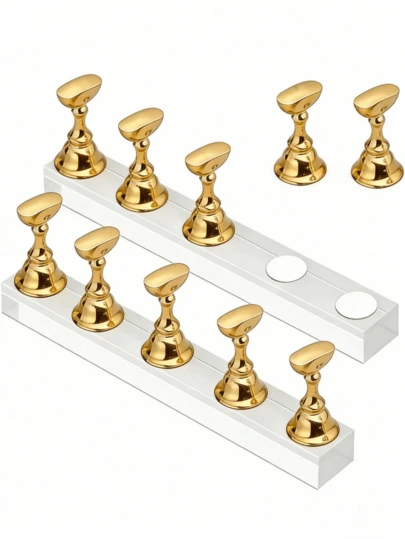 1pc Magnetic Fake Nail Display Stand, Suitable For Manicure Practice, Acrylic Nail Art Kit Accessories For Beginners, Nail Salon Equipment And Decor, Nail Art Supplies, Nail Tools, Back To School, Manicure, Nail Art Tools For Nail Tips