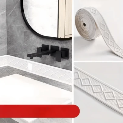 1 st 2,3 meter/90,55 tum 3D-skumvägghörnlist självhäftande tapet, dekorativ vägglist, självhäftande golvlist, för väggdekoration