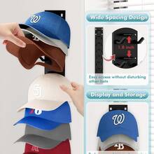 2pcs Dual-Color Baseball Cap Holder Rack, Multi-Layer Hat Storage Box, Portable Plastic Display Stand, Space-Saving, Wall-Mounted Cap Rack, Strong Adhesive, Fits Door & Wardrobe, Holds Up To 9 Caps - Multicolor - View 10