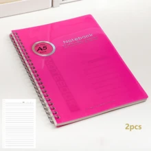 2 piezas Cuaderno A5 con Notas Adhesivas, Cubierta Gruesa y Suave, Papel Cuidado de los Ojos, 50 Páginas, Diario Espiral para Oficina - 2 piezas - Ver 9