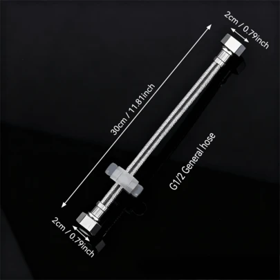 优质水龙头防爆金属软管，加厚不锈钢材质，多种尺寸可选，通用厨房浴室水龙头供水配件