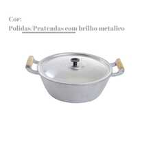 Jogo de Panelas Polidas 2 pçs Alumínio Fundido Grosso n20 e n22 Cabo Madeira - Visão 6