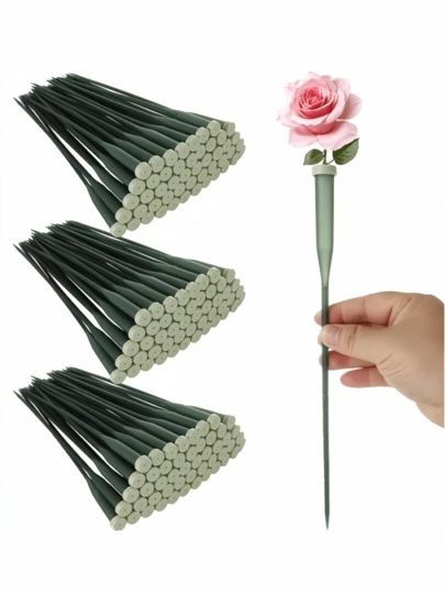 5/10/30 绿色花卉水管，带橡胶帽，用于插花、人造宝石，小瓶装，适用于花店、婚礼和家居装饰