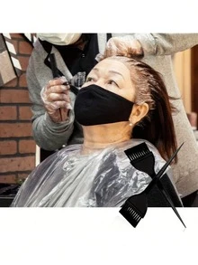 2件套专业染发刷套装 - 轻松上色，均匀着色 - 沙龙专业人士和DIY美发爱好者的理想之选 - 专为在家轻松打造个性造型而设计，包含美发工具、美发产品和配件，适用于沙龙、水疗中心和旅行。 - 黑色 - 查看 6